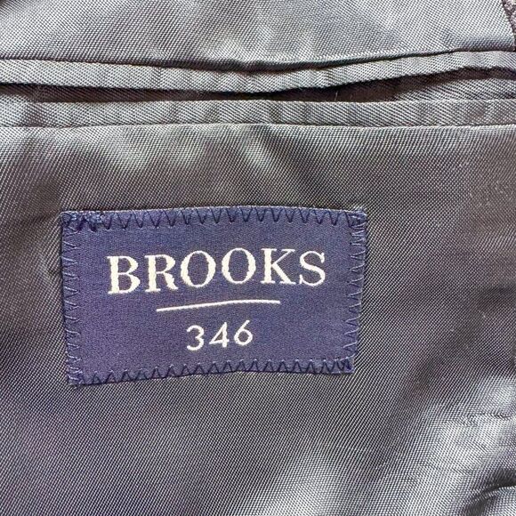 VTG Brooks Brothers 346 Blazer Mens 46L Gray Worsted Wool Office Casual Wedding - Picture 8 of 16